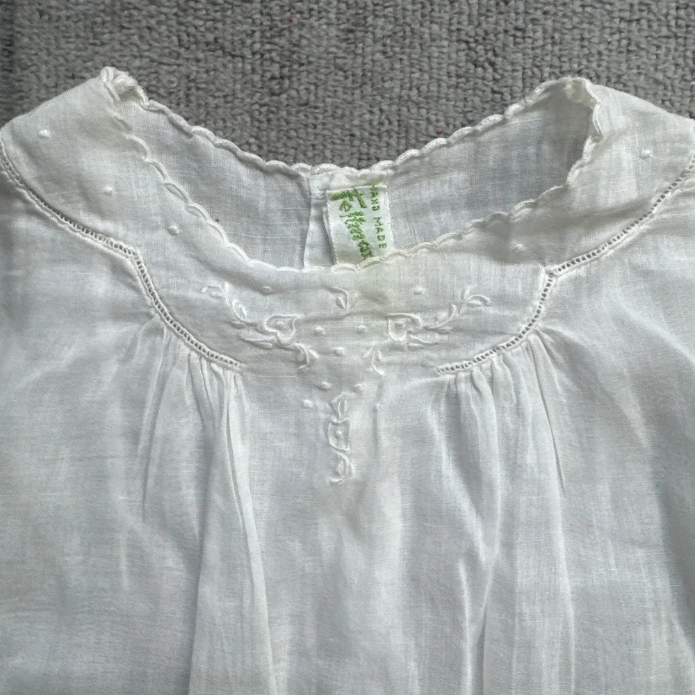Feltman Brothers Hand Embroidered White Infant Dress Set 2 Piece‎ Heirloom Baby
